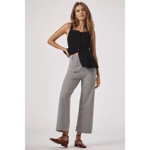 Anthropologie Maeve Houndstooth Collette Wide Leg Ankle Pants, Modern, size 30